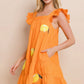 Orange Sequins Lemon Patch Tank Dress