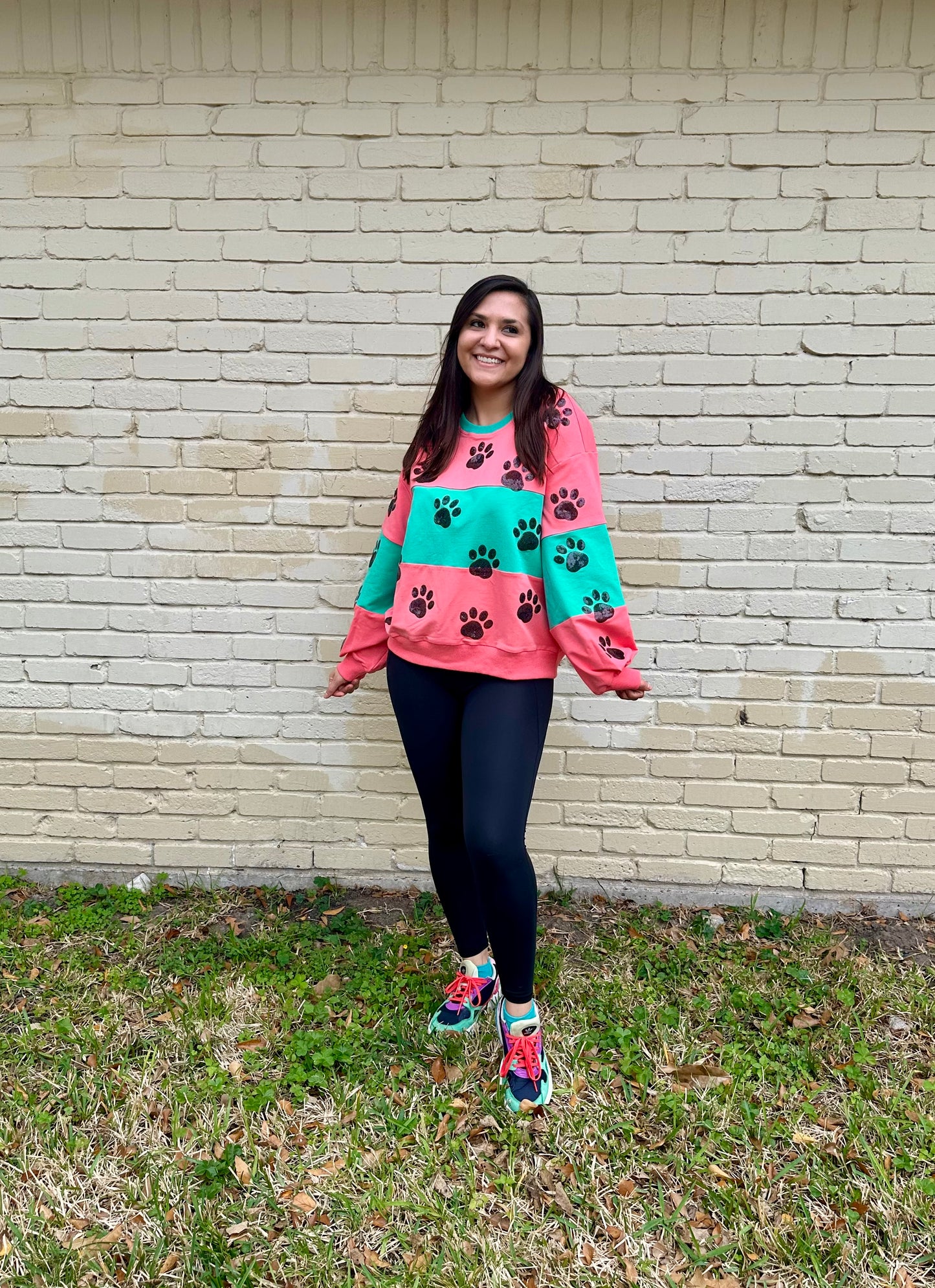 Sequin Dog Paw Sweatshirt