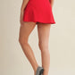 Red Wrap Tie Skort