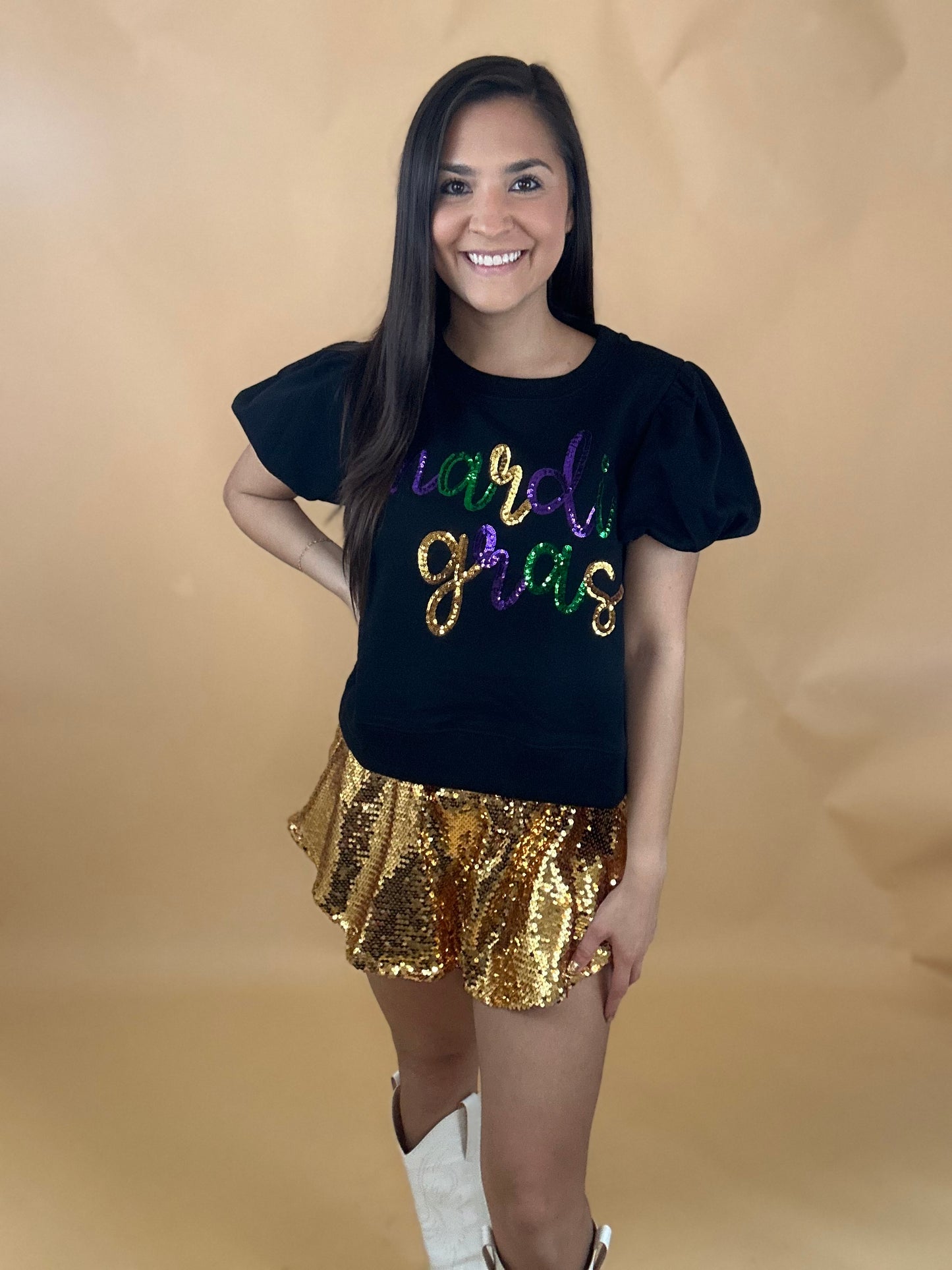 Gold Sequin Skort