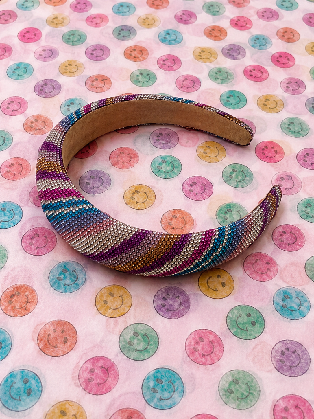 Striped Rhinestone Headband