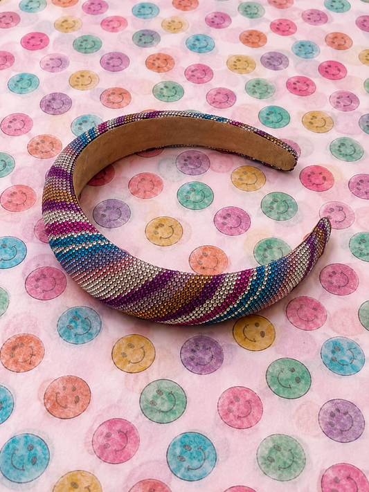 Striped Rhinestone Headband