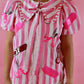 Pink Striped School Supply Top