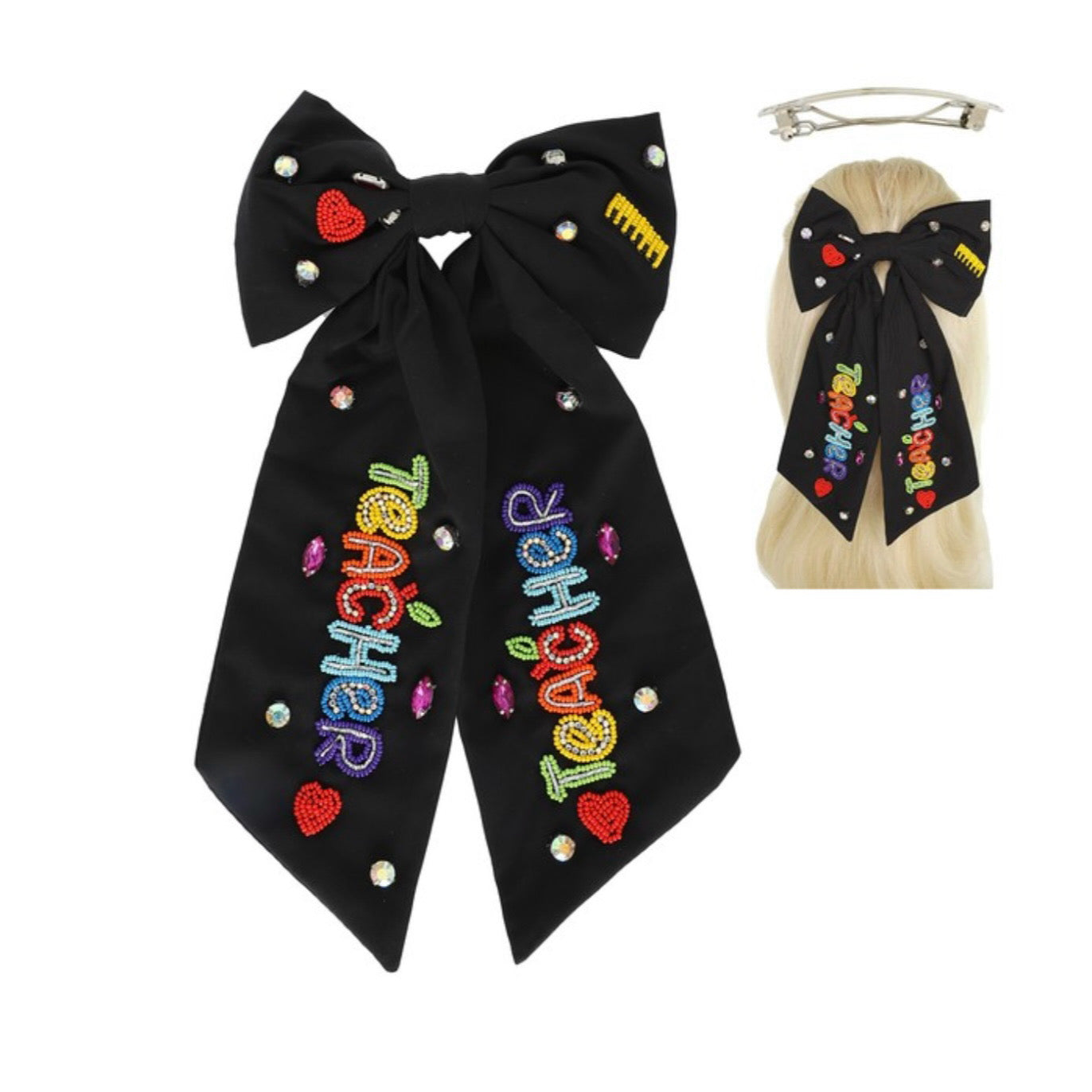 Beaded Teacher Bow