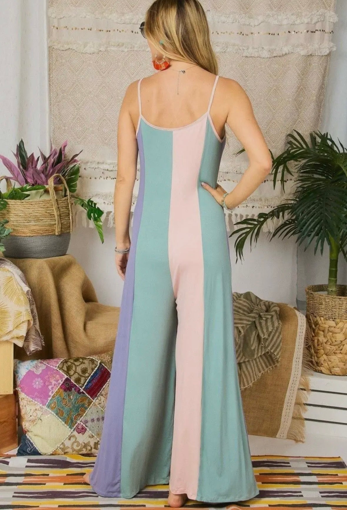 Color Block Wide Leg Jumpsuit