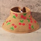 Cherry Straw Visor Hat