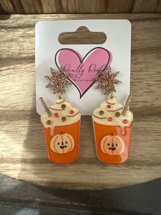 Glitter Pumpkin Spice Earrings