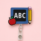 Blue Chalkboard Badge Reel