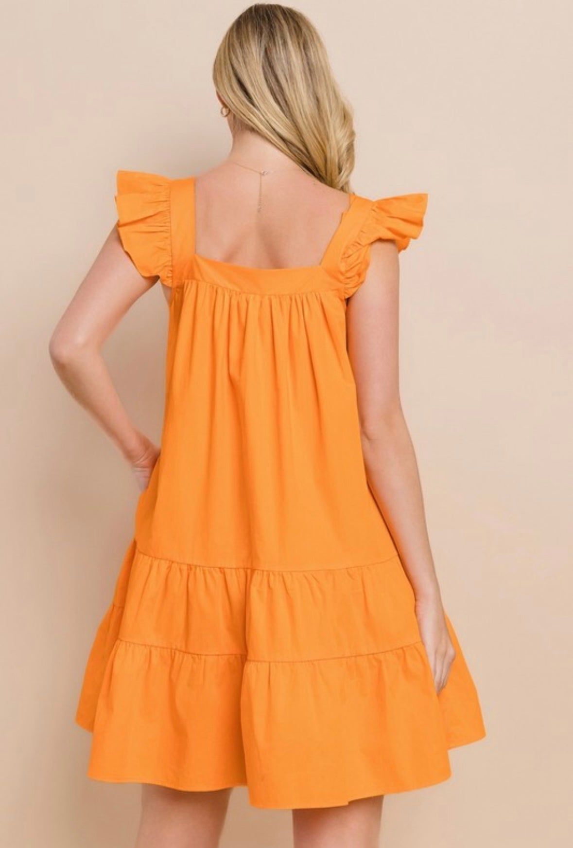 Orange Sequins Lemon Patch Tank Dress