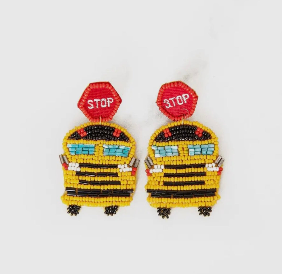 Beaded Front Bus Earrings