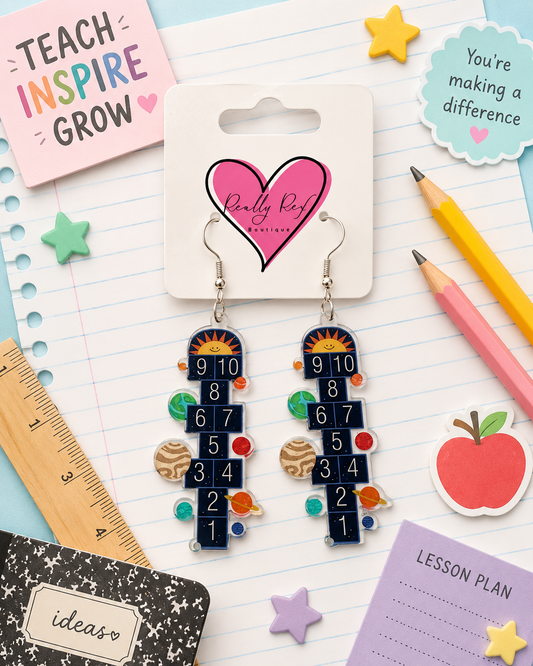 Space Hopscotch Earrings