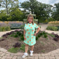 Mint and Orange Sequin Showgirl Dress