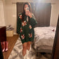 Green Sequin Poinsettia Dress