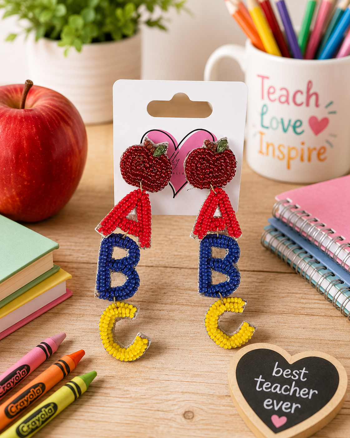 Beaded ABC Earrings