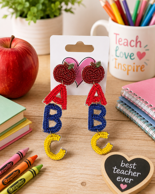 Beaded ABC Earrings