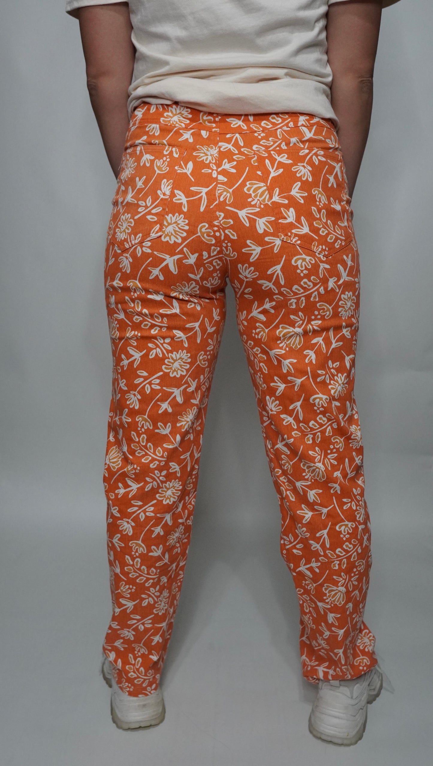 Orange Floral Pants