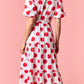 Red and White Polka Dot Maxi Dress