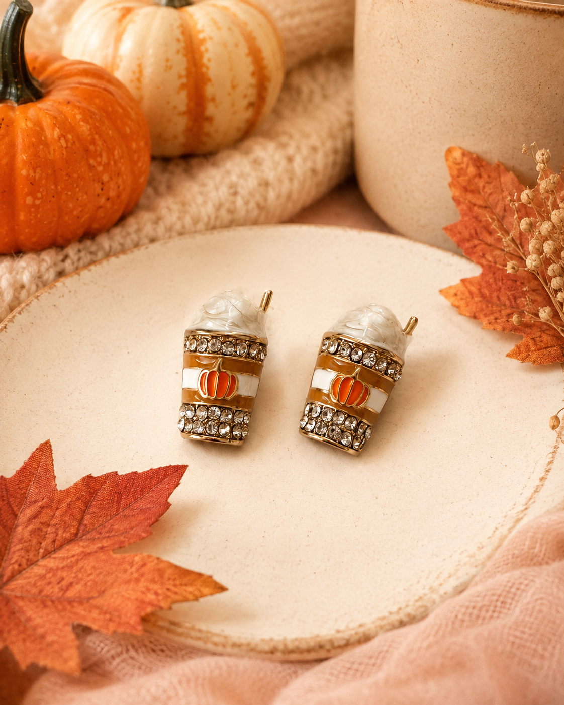 Pumpkin Spice Stud Earrings