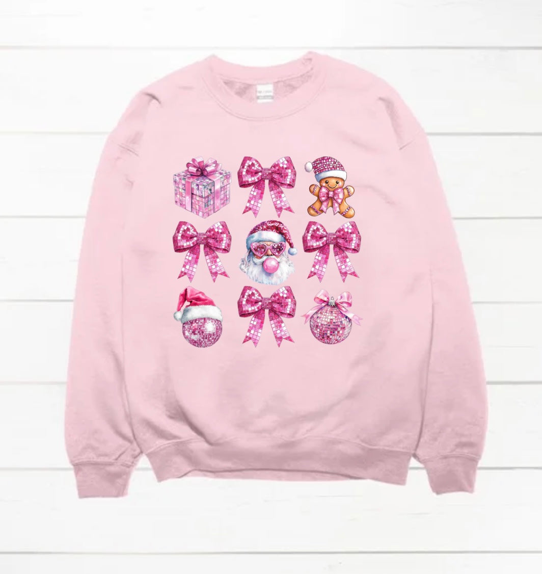 FAUX Glitter Coquette Christmas Sweatshirt
