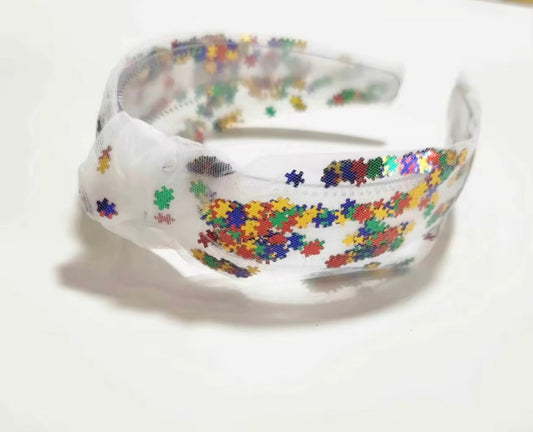 Multicolor Puzzle Confetti Headband