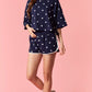 Navy Sequin Polka Dot Shorts