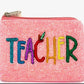 Pink Beaded Teacher Coin Purse