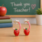 Pink Pencil Hoop Earrings