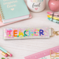 Sequin Teacher Floral Wristlet