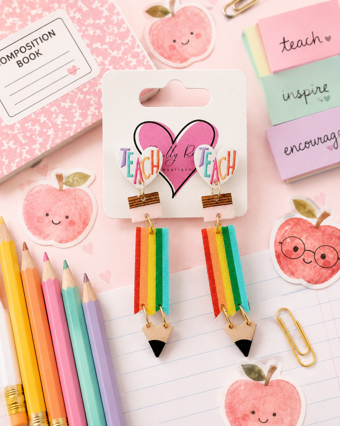Multi-Color Pencil Earrings