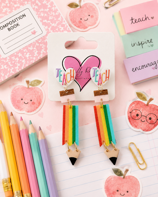 Multi-Color Pencil Earrings