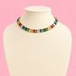 Rectangle Rainbow Rhinestone Necklace