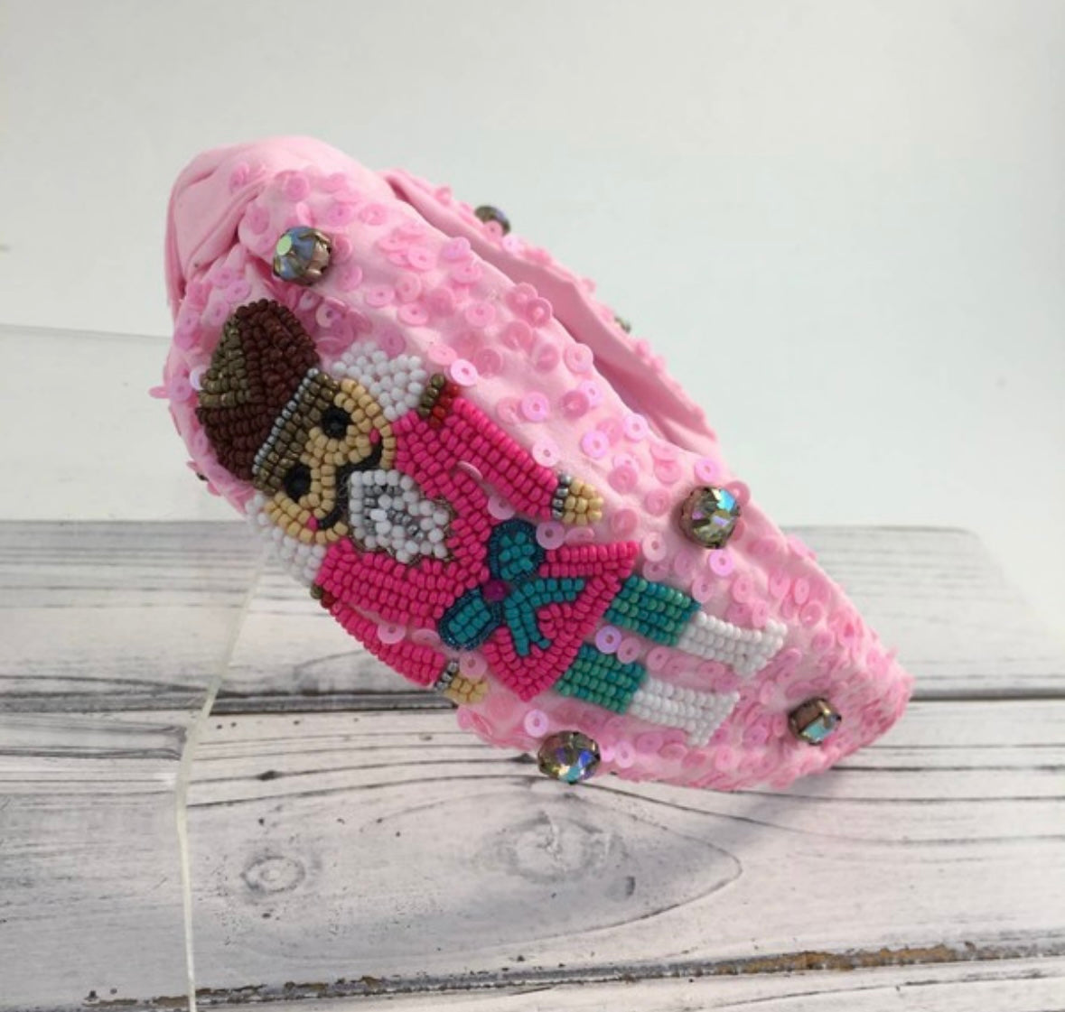 Pink Sequin Nutcracker Beaded Headband