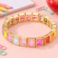 Gold Outline Crystal Stretch Bracelet