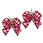 Glitter Bow Heart Earrings