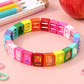 Rainbow Rectangle Crystal Stretch Bracelet