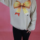 Pencil Bow Beige Sweatshirt