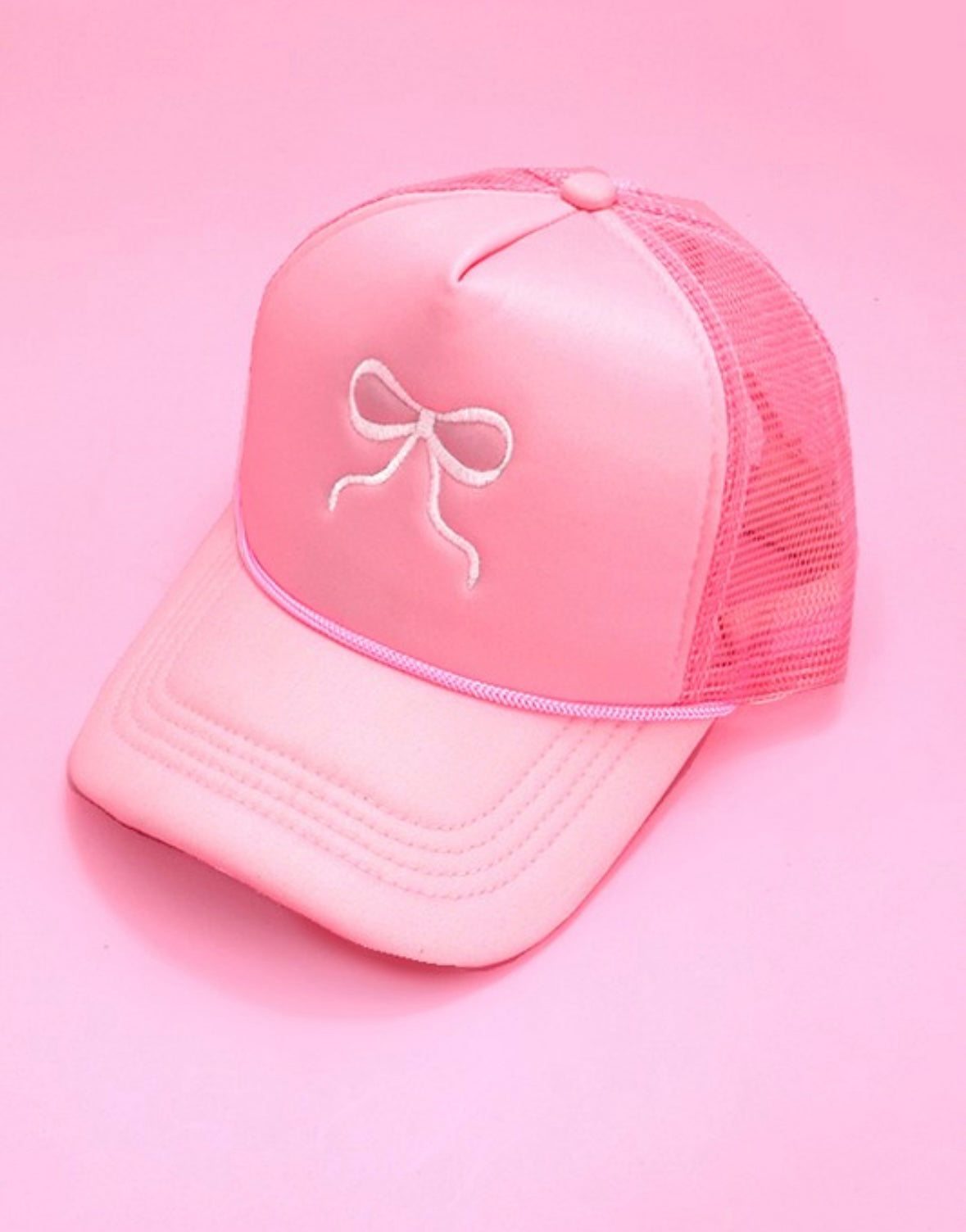 Embroidered Bow Trucker Hat