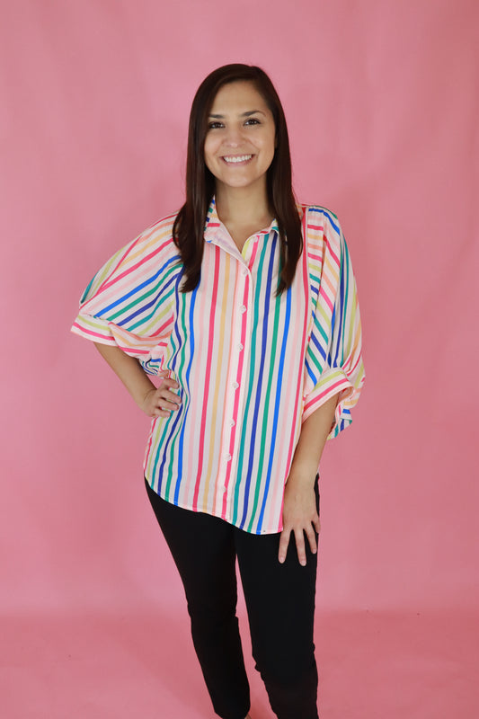 Rainbow Striped Top