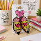 Beaded Pencil with Heart Earrings