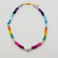 Colorful Gemstone Necklace with Pearl