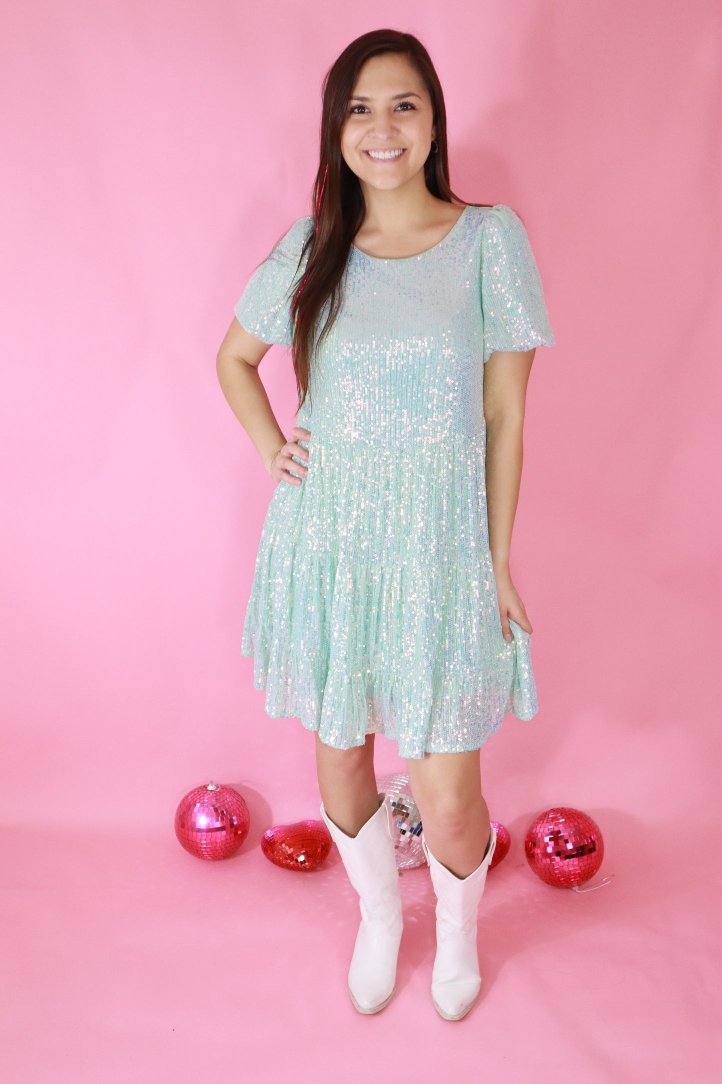 Aqua Sequin Dress