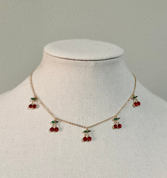 Cherry Jeweled Necklace