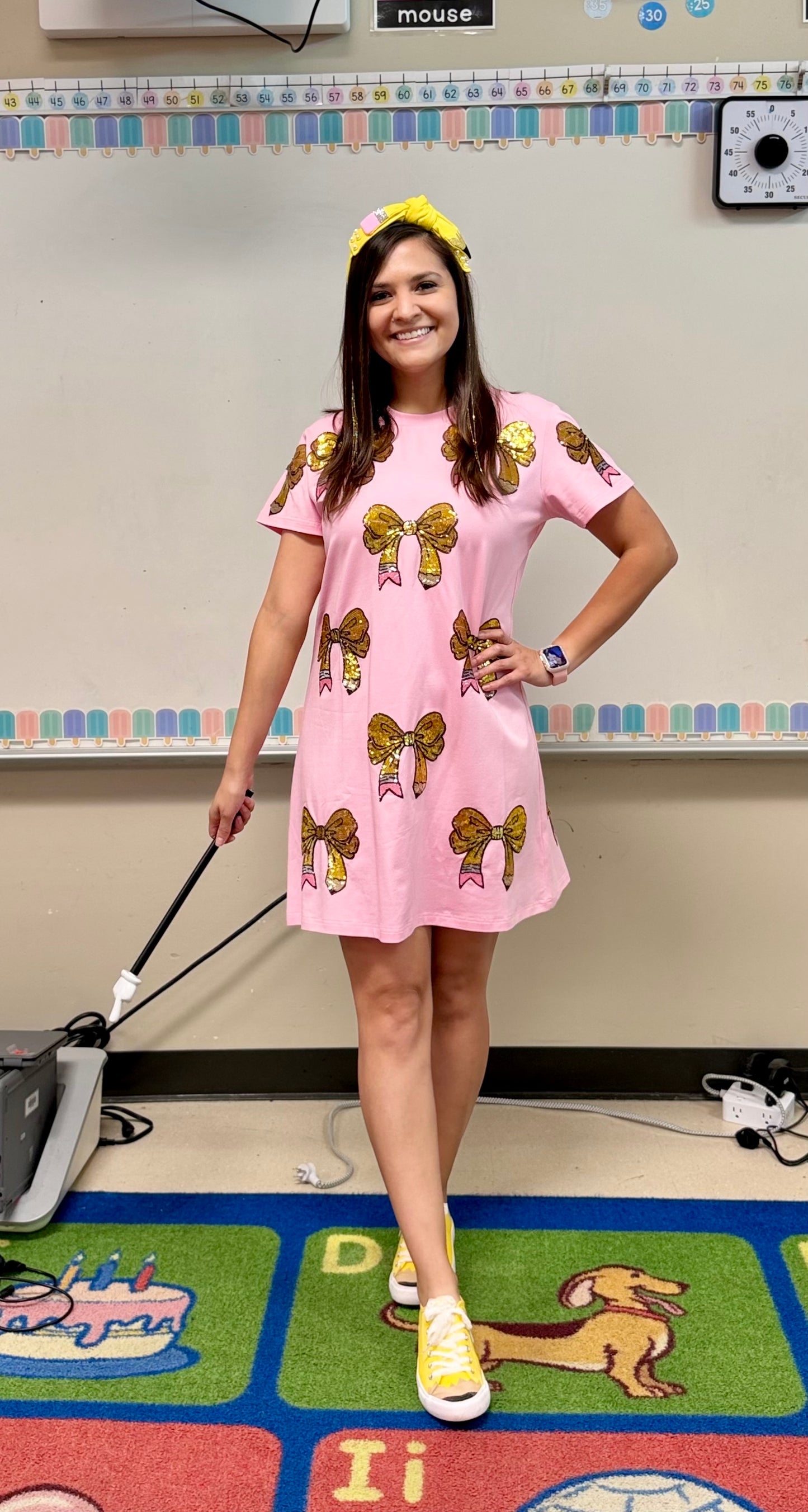*PREORDER* Pink Pencil Bow Dress