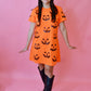 Sequin Pumpkin Faces Dress