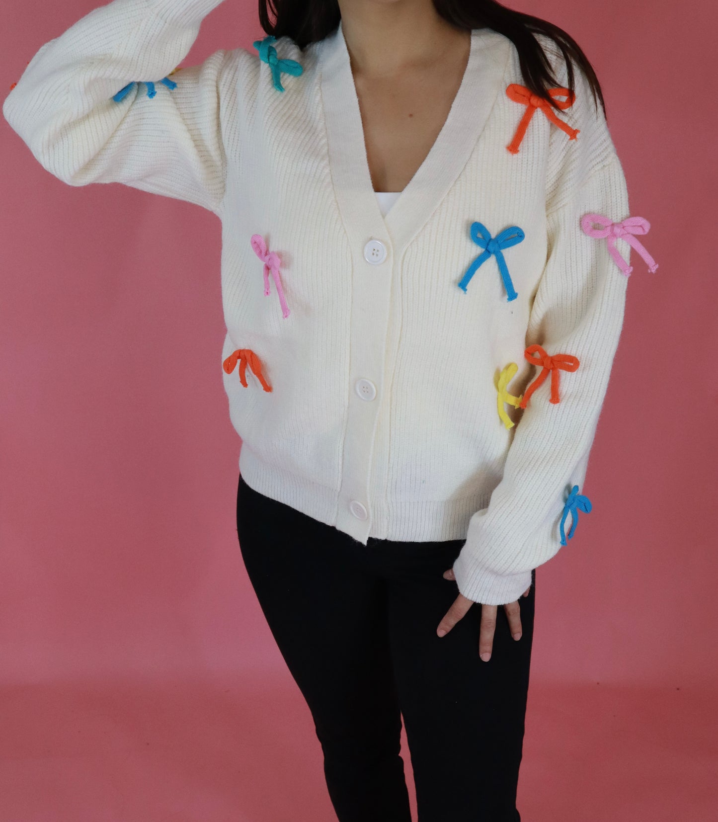 Multi-Color Bow Cardigan