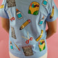 Light Blue Sequin School Supply Top