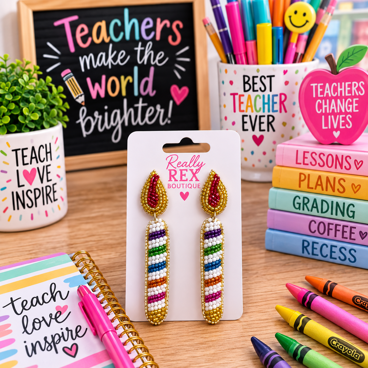 Beaded Birthday Candle Earrings