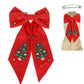 Red Beaded Christmas Tree Bow