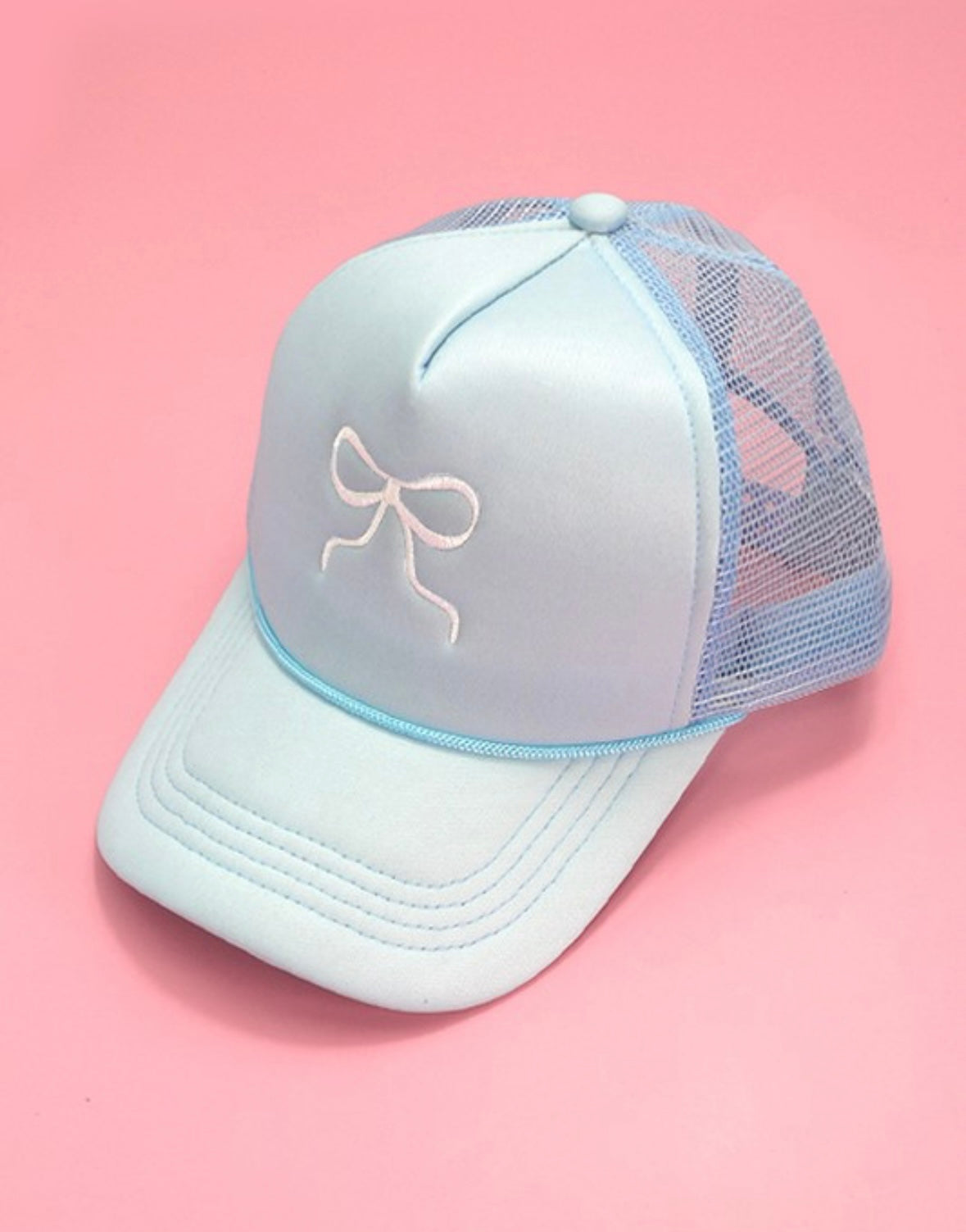 Embroidered Bow Trucker Hat