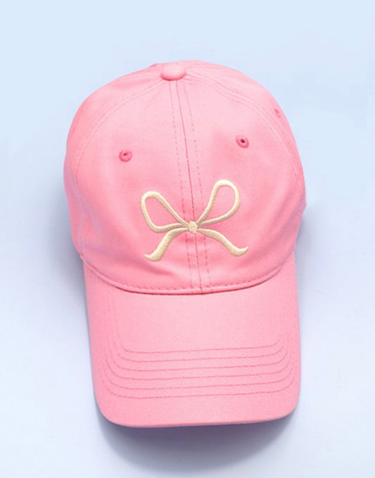 Embroidered Bow Baseball Cap